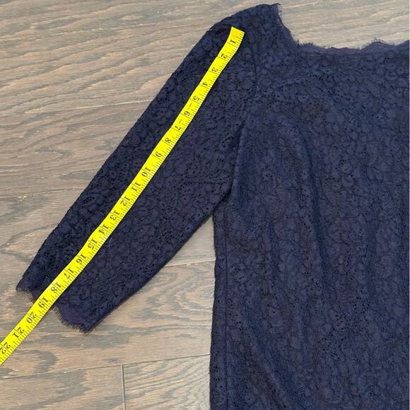 Adrianna Papell Evening Navy Lace Shift Cocktail Dress Plus Size 14W - Picture 7 of 13